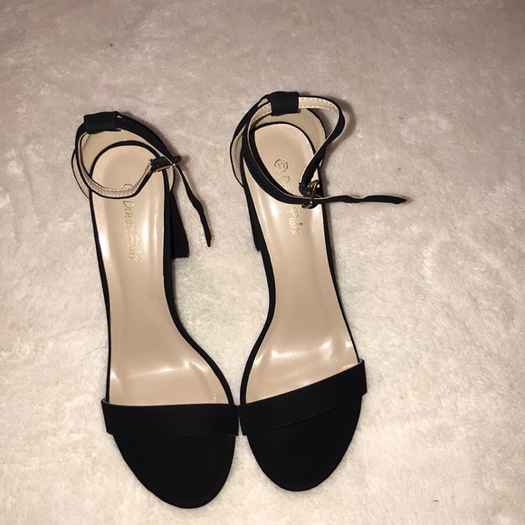 Shoes | Dream Paris Black Velvet Strappy Heels | Poshmark
